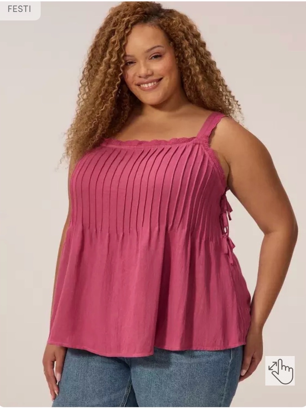 Torrid Festi square neck top with side ties - Picture 8 of 8